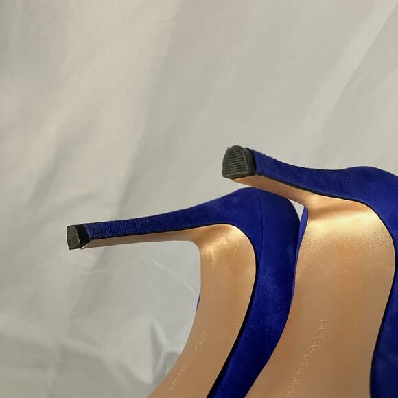 BCBGeneration Shoes Womens Size 7.5 Blue Suede Stiletto Pumps Platform BG-PARADE - Picture 16 of 16